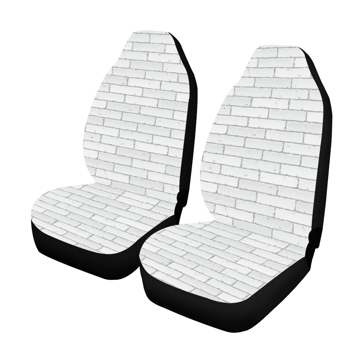 Brick White Pattern Print Design 03 Car Seat Covers (Set of 2)-JORJUNE.COM