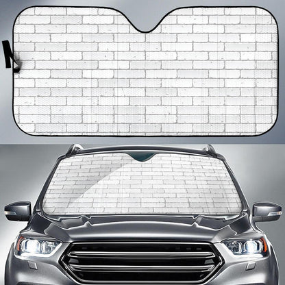 Brick White Pattern Print Design 03 Car Sun Shade-JORJUNE.COM