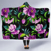 Bright Purple Floral Pattern Hooded Blanket-JORJUNE.COM