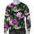 Bright Purple Floral Pattern Men Crewneck Sweatshirt