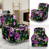 Bright Purple Floral Pattern Recliner Slipcover-JORJUNE.COM