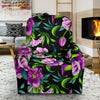 Bright Purple Floral Pattern Recliner Slipcover-JORJUNE.COM