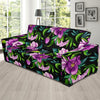 Bright Purple Floral Pattern Sofa Slipcover-JORJUNE.COM