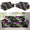 Bright Purple Floral Pattern Sofa Slipcover-JORJUNE.COM