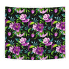 Bright Purple Floral Pattern Tapestry