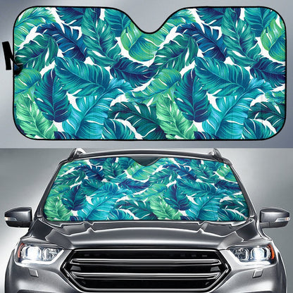 Brightness Tropical Palm Leaves Car Sun Shade-JorJune