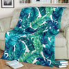 Brightness Tropical Palm Leaves Fleece Blanket