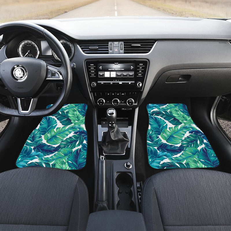 Brightness Tropical Palm Leaves Front and Back Car Floor Mats