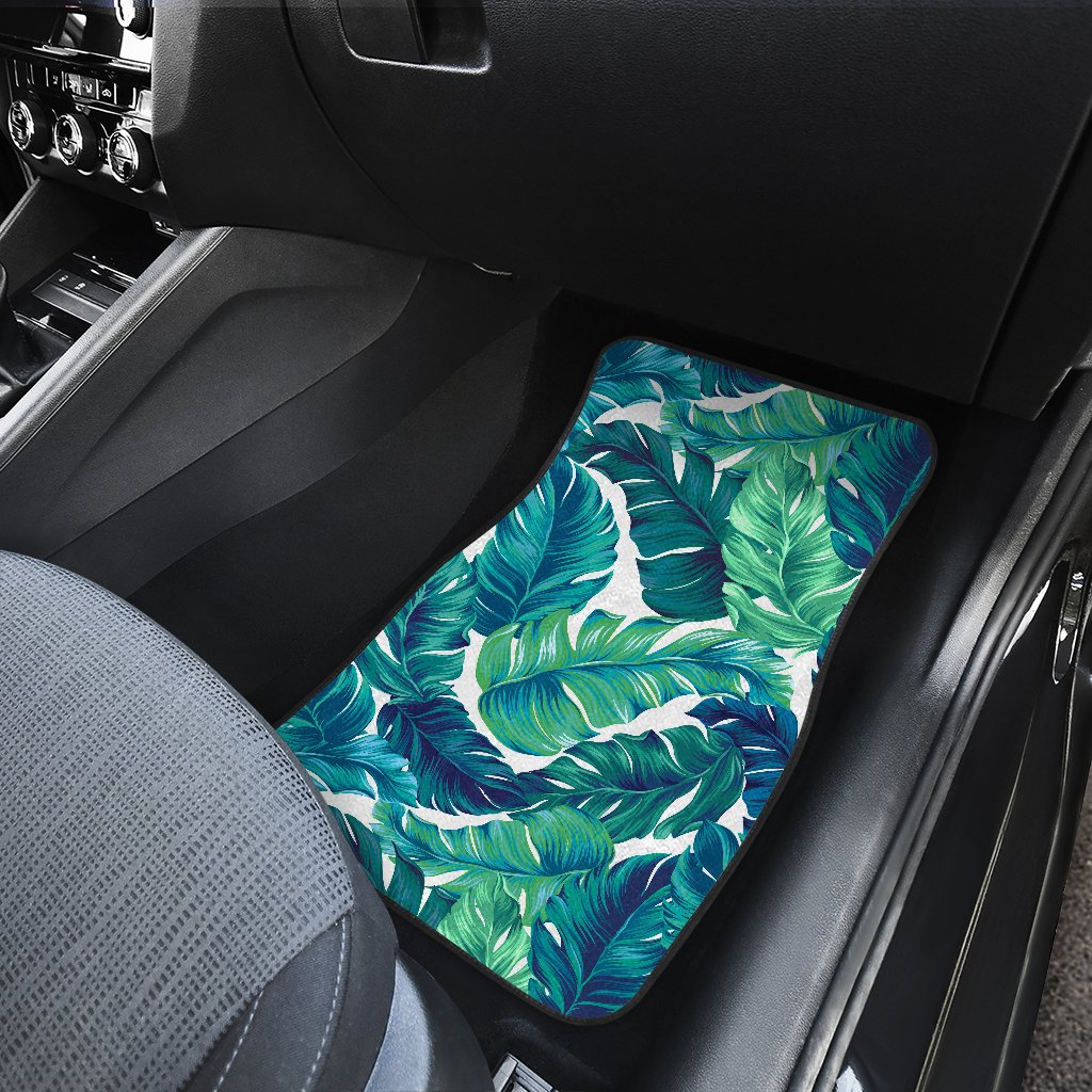 Brightness Tropical Palm Leaves Front and Back Car Floor Mats