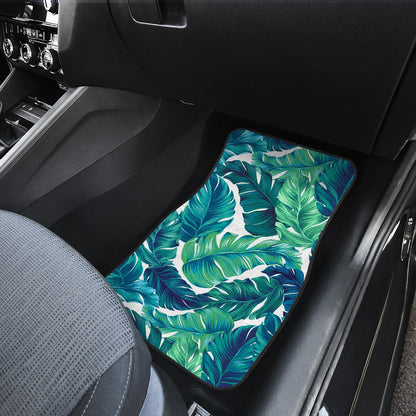 Brightness Tropical Palm Leaves Front and Back Car Floor Mats
