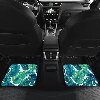 Brightness Tropical Palm Leaves Front and Back Car Floor Mats