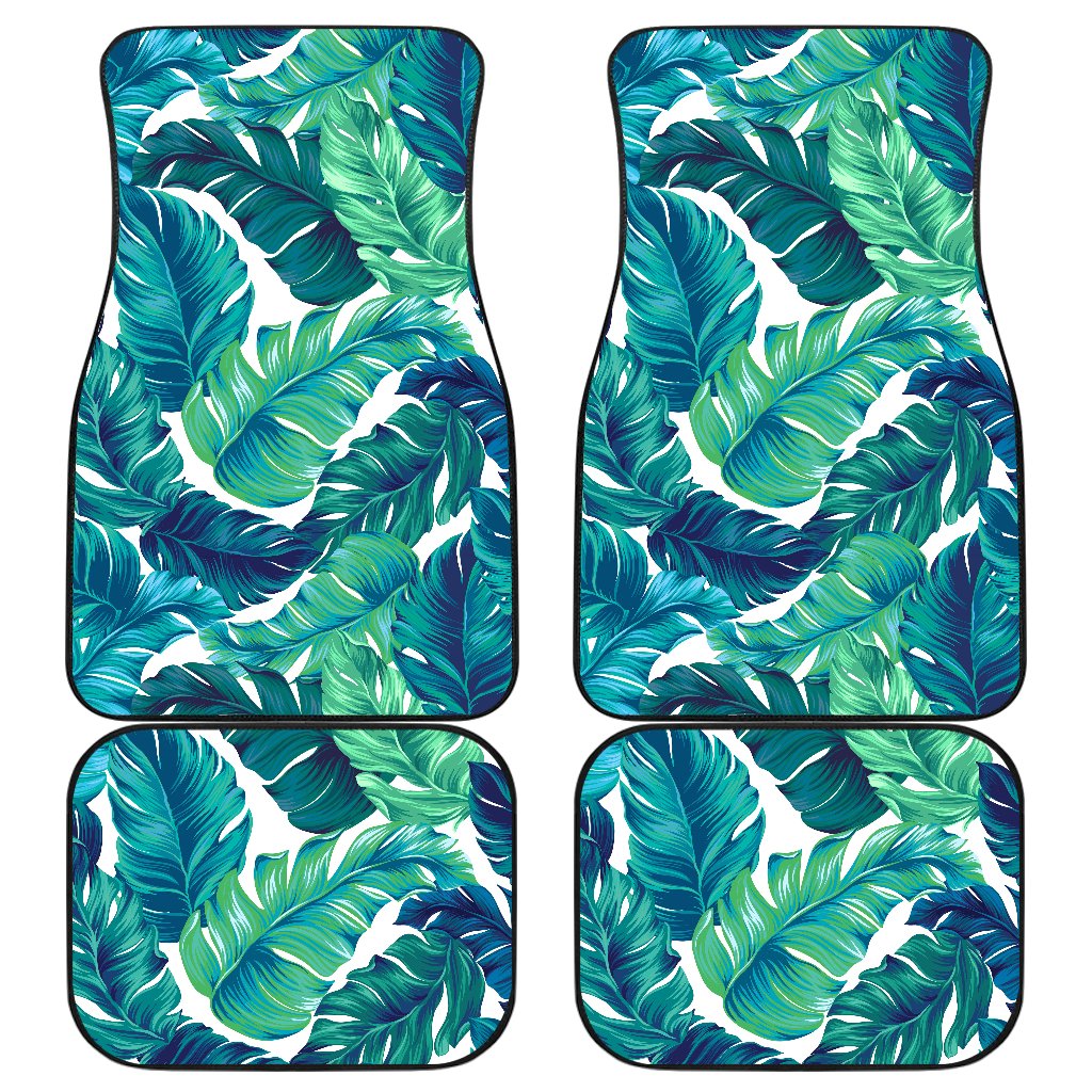 Brightness Tropical Palm Leaves Front and Back Car Floor Mats