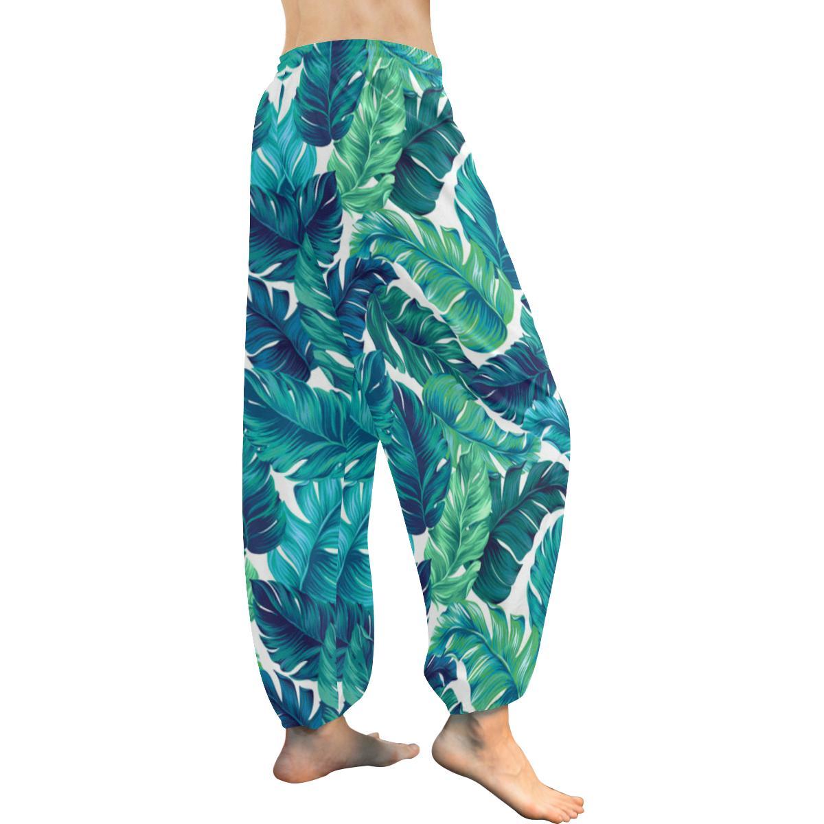 Brightness Tropical Palm Leaves Harem Pants