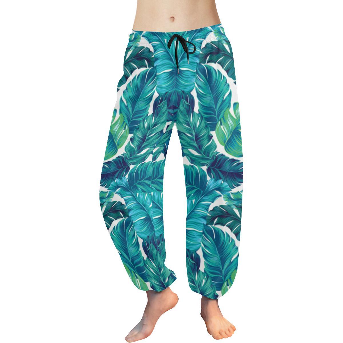 Brightness Tropical Palm Leaves Harem Pants