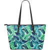 Brightness Tropical Palm Leaves Large Leather Tote Bag