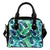 Brightness Tropical Palm Leaves Leather Shoulder Handbag