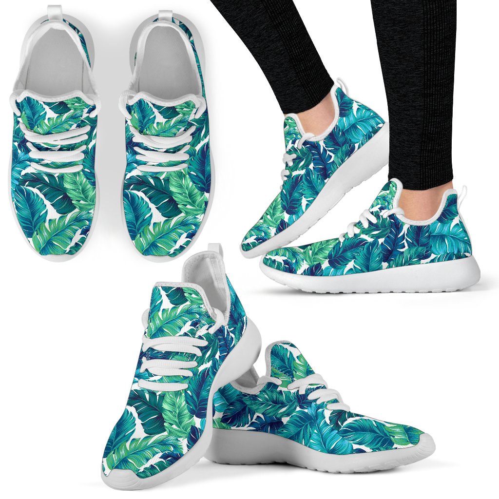 Brightness Tropical Palm Leaves Mesh Knit Sneakers Shoes