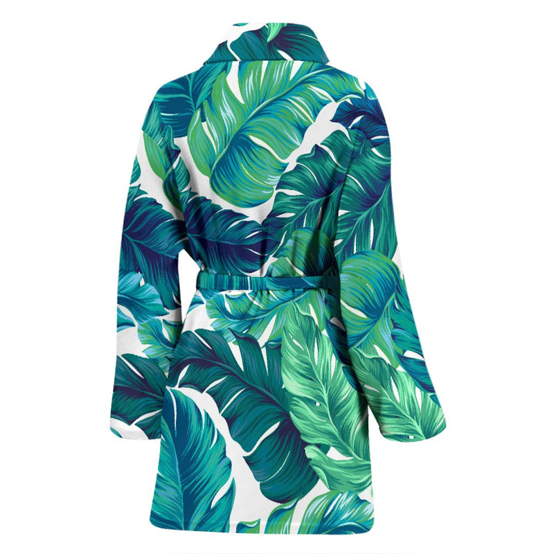 Brightness Tropical Palm Leaves Women Bath Robe