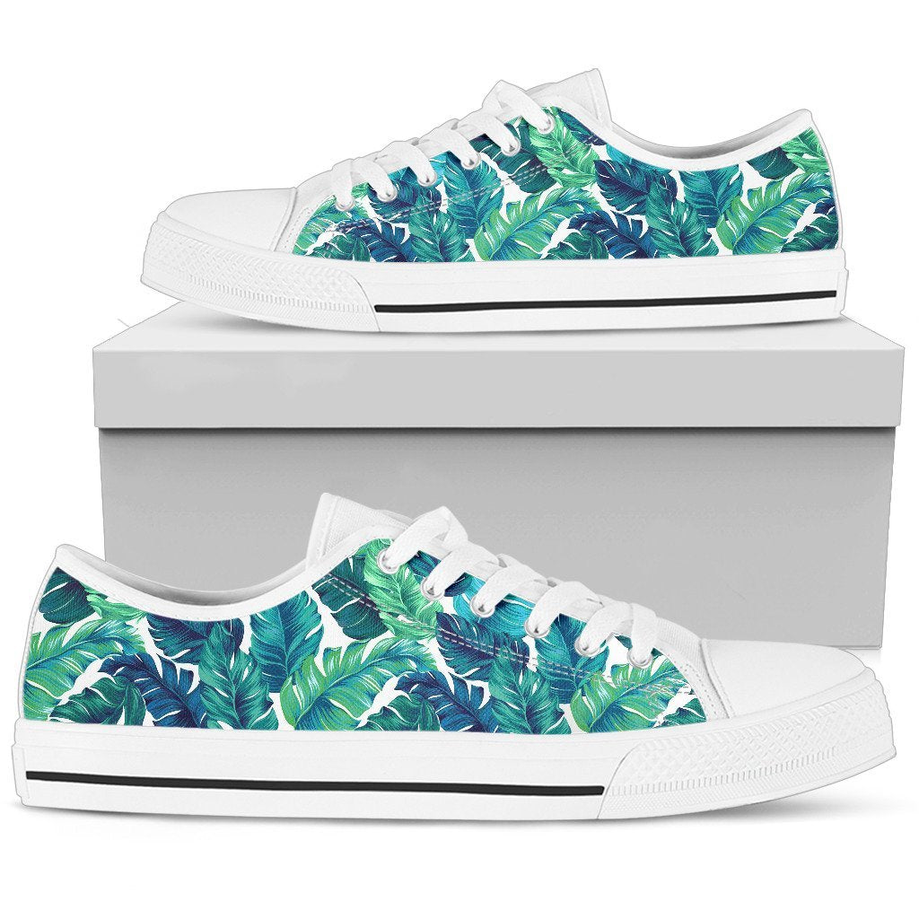 Brightness Tropical Palm Leaves Women Low Top Canvas Shoes