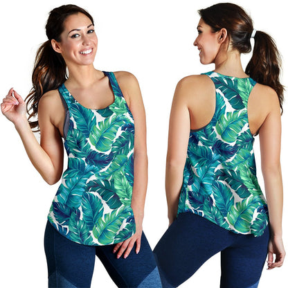 Brightness Tropical Palm Leaves Women Racerback Tank Top