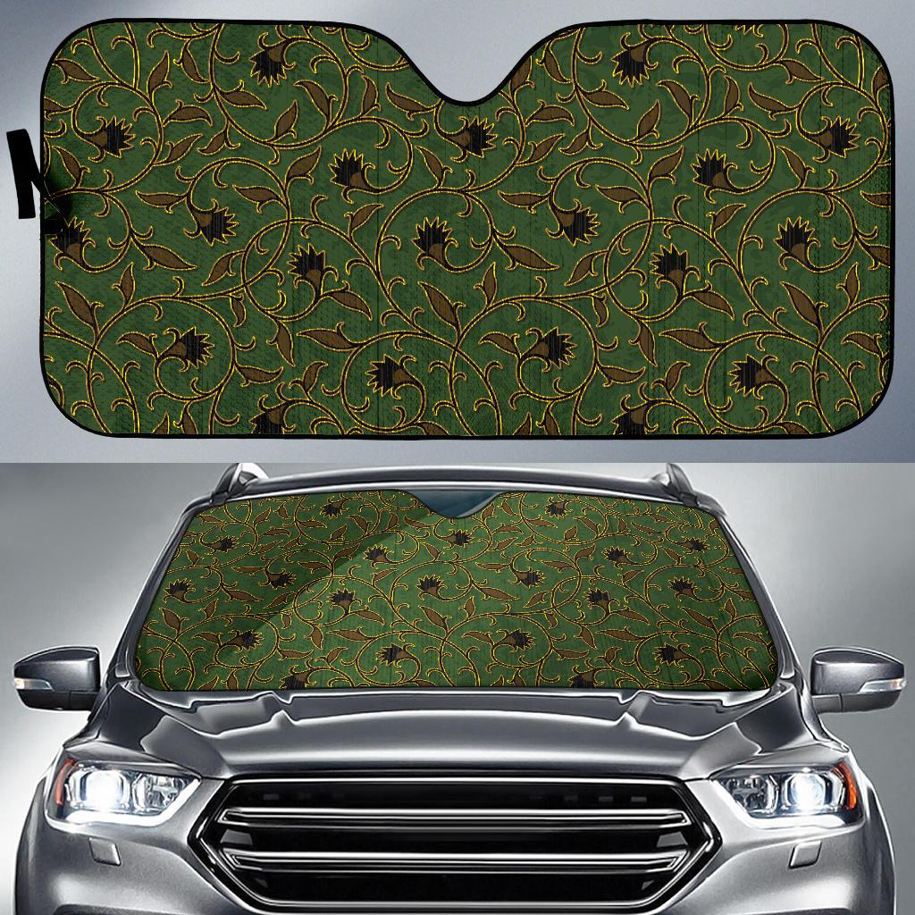 Brocade Pattern Print Design 02 Car Sun Shade-JORJUNE.COM