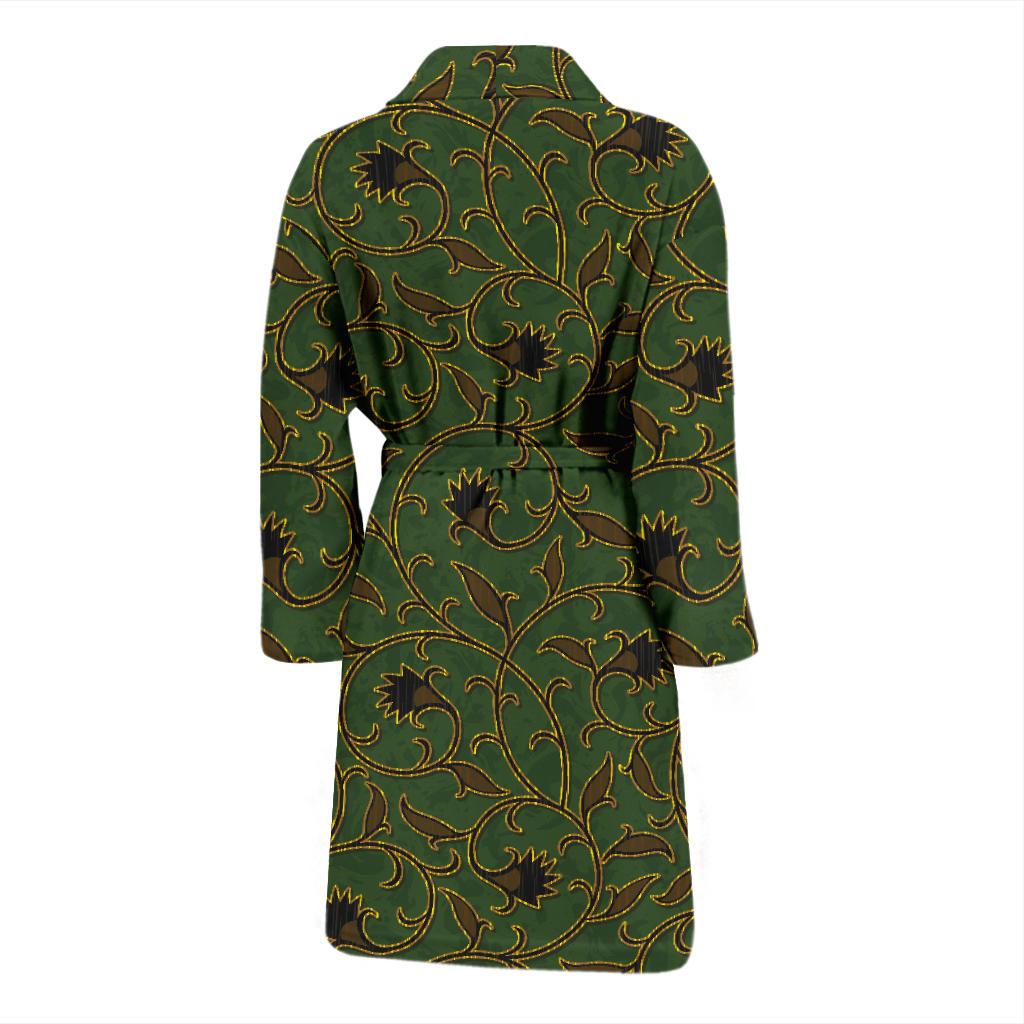 Brocade Pattern Print Design 02 Men Bathrobe-JORJUNE.COM