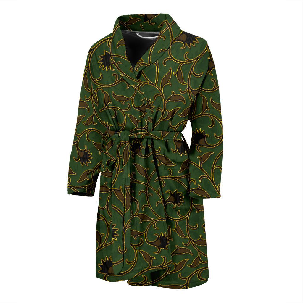 Brocade Pattern Print Design 02 Men Bathrobe-JORJUNE.COM