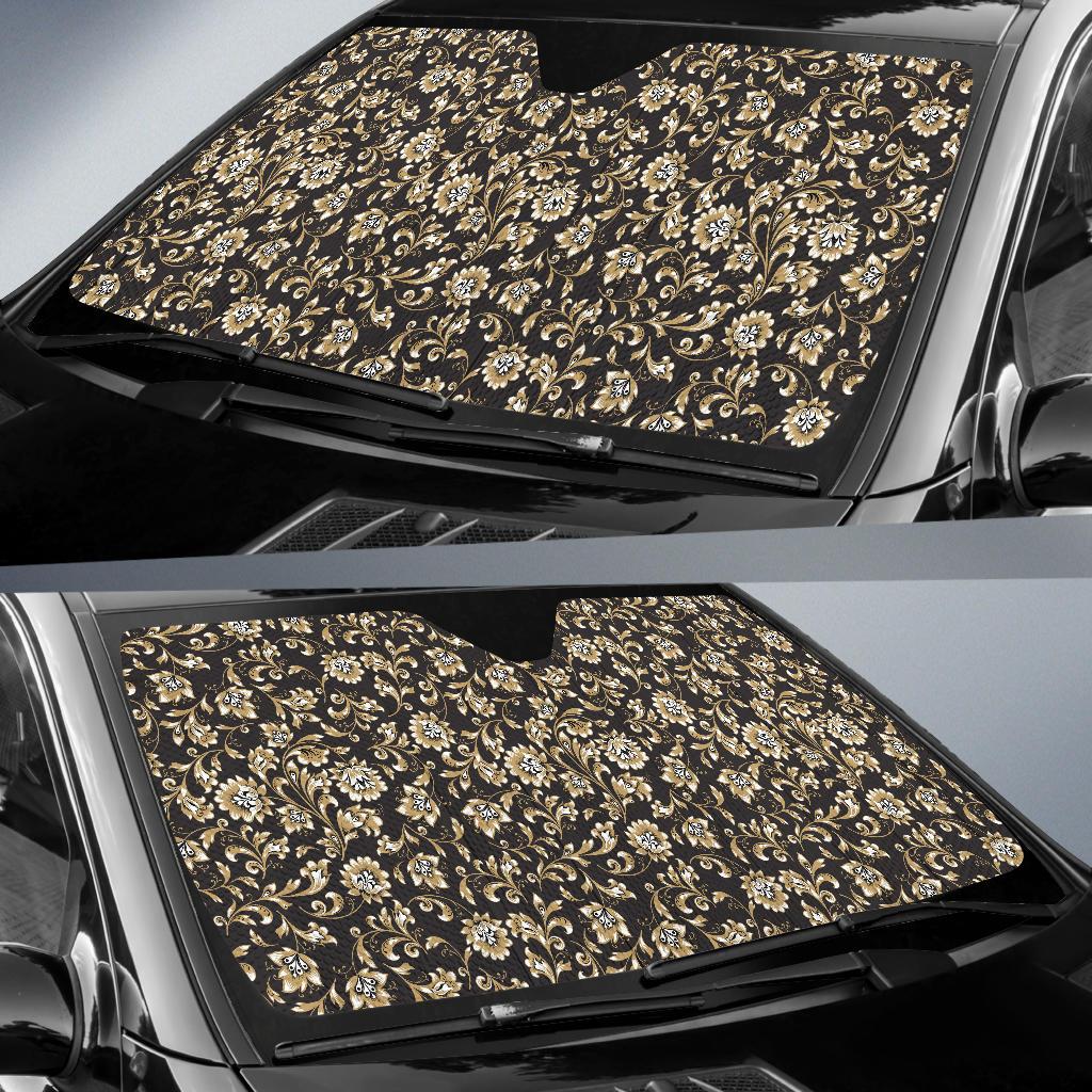 Brocade Pattern Print Design 03 Car Sun Shade-JORJUNE.COM