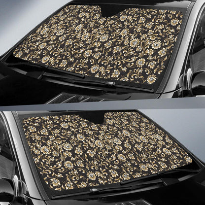 Brocade Pattern Print Design 03 Car Sun Shade-JORJUNE.COM