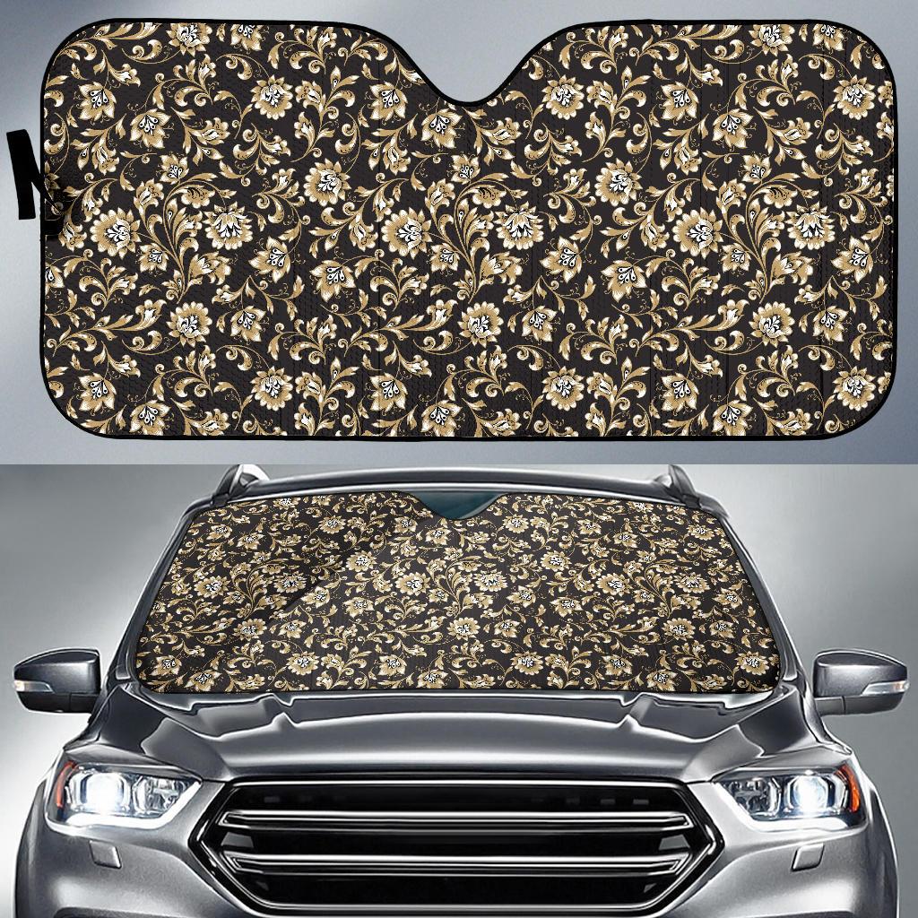 Brocade Pattern Print Design 03 Car Sun Shade-JORJUNE.COM