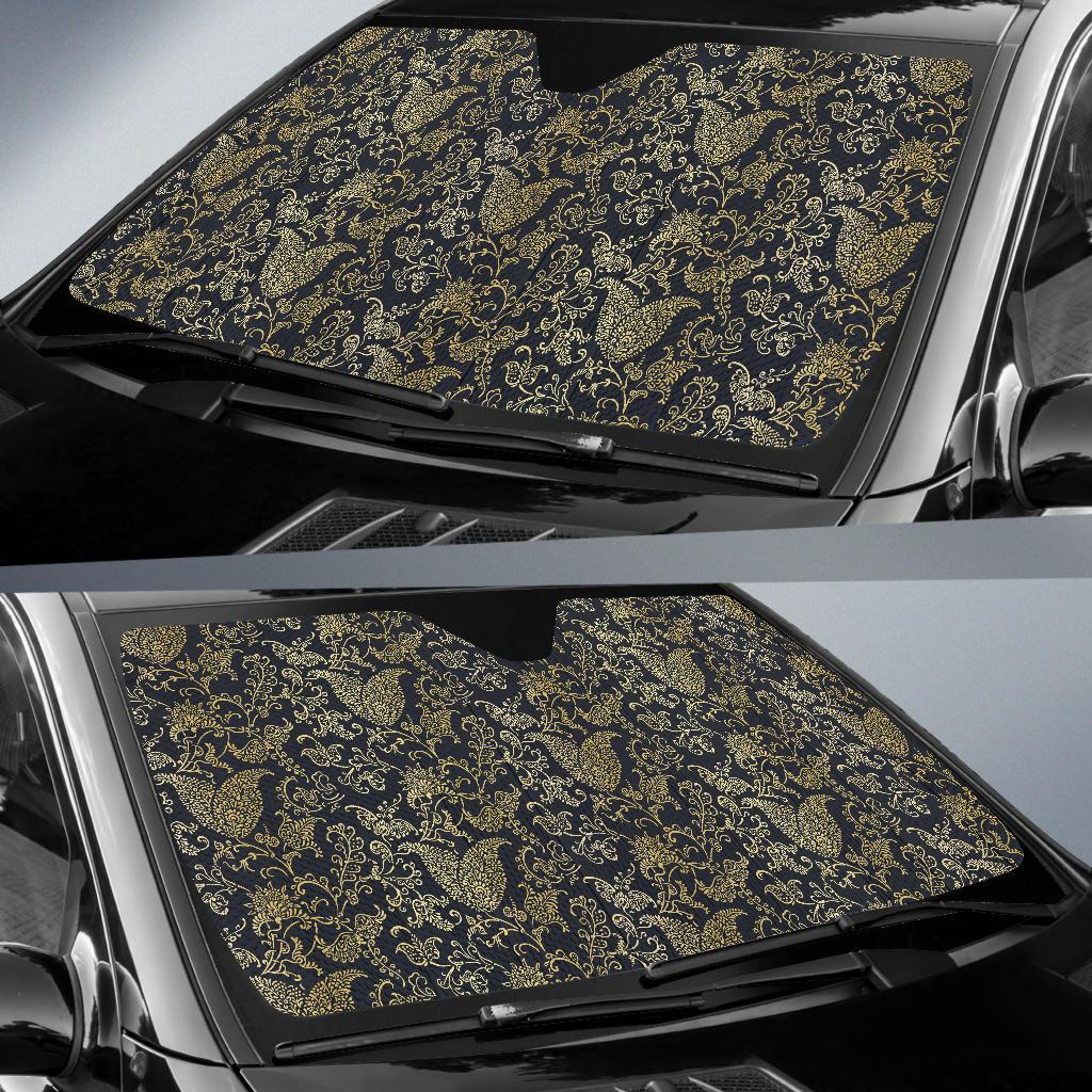 Brocade Pattern Print Design 04 Car Sun Shade-JORJUNE.COM