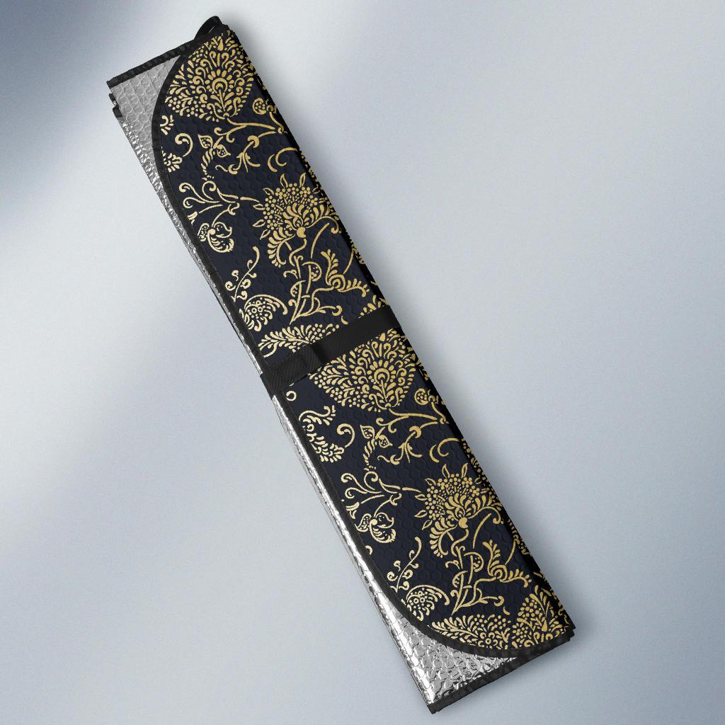 Brocade Pattern Print Design 04 Car Sun Shade-JORJUNE.COM