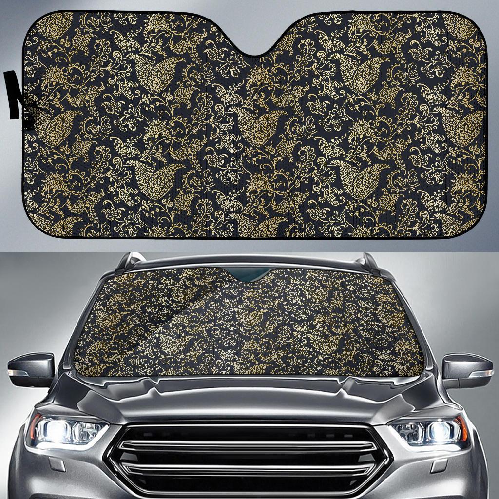 Brocade Pattern Print Design 04 Car Sun Shade-JORJUNE.COM