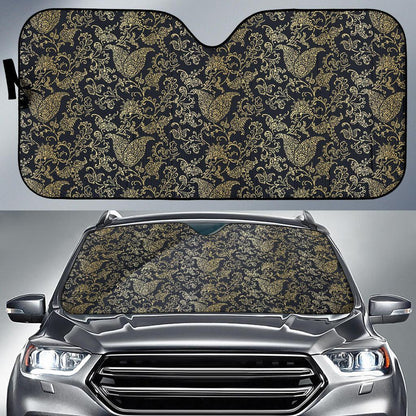 Brocade Pattern Print Design 04 Car Sun Shade-JORJUNE.COM