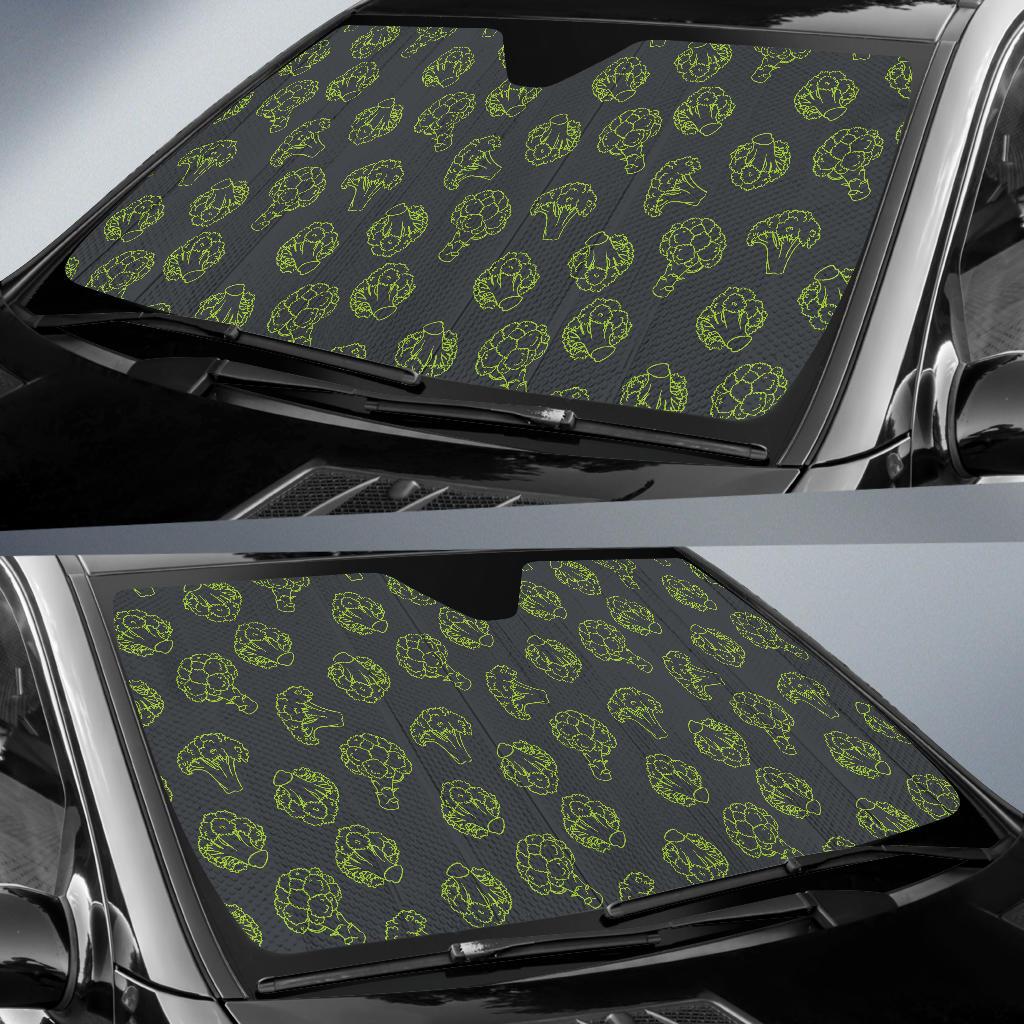 Broccoli Pattern Print Design 01 Car Sun Shade-JORJUNE.COM