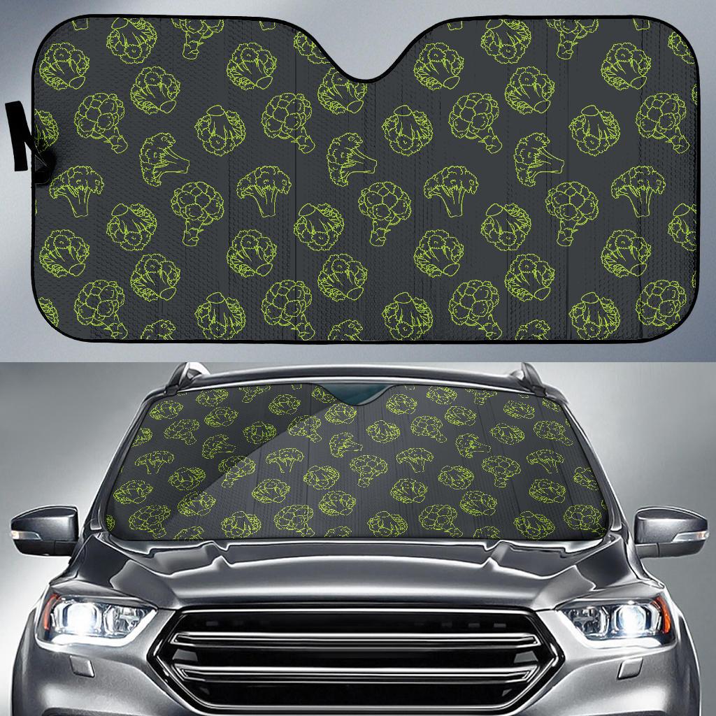 Broccoli Pattern Print Design 01 Car Sun Shade-JORJUNE.COM