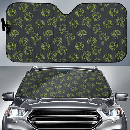 Broccoli Pattern Print Design 01 Car Sun Shade-JORJUNE.COM