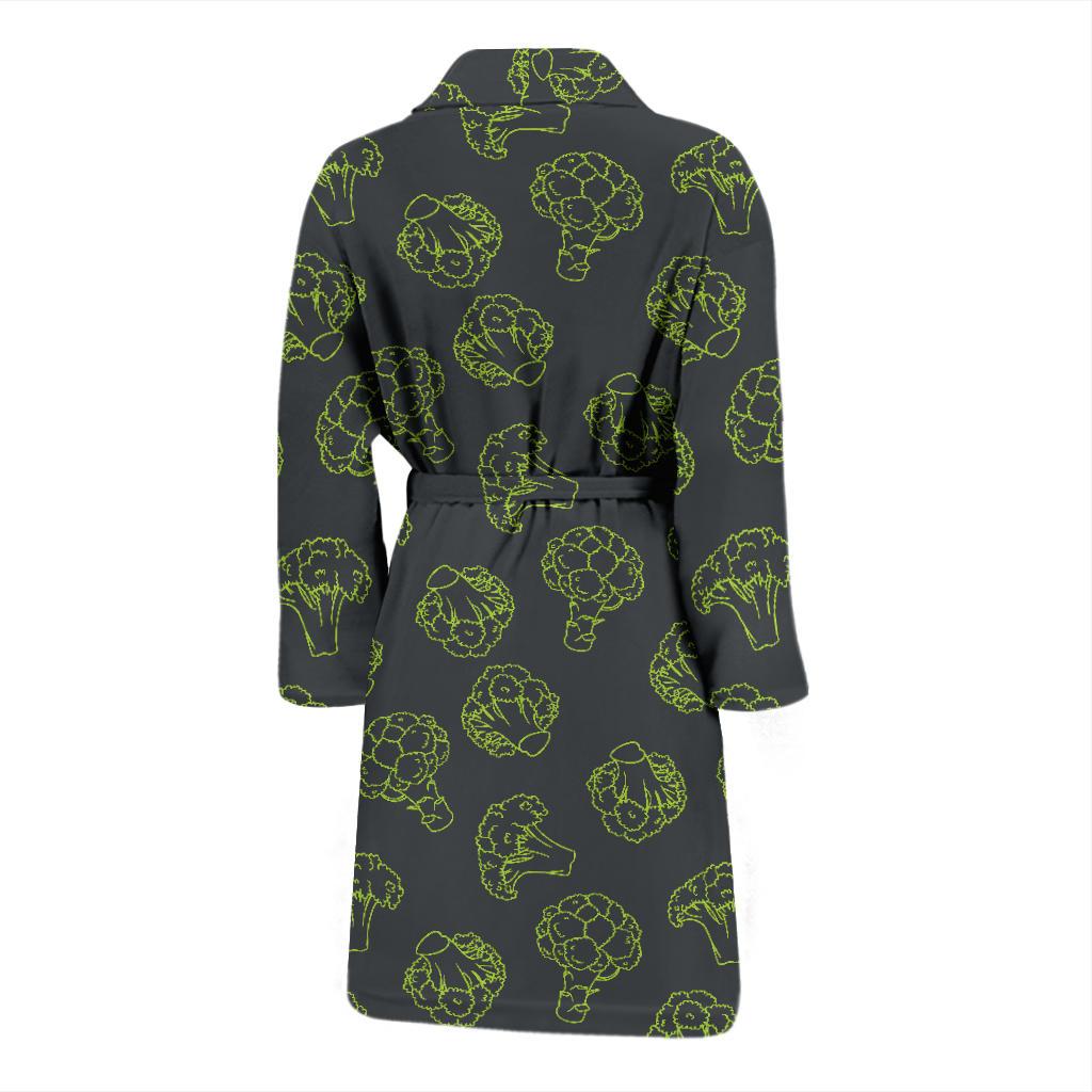 Broccoli Pattern Print Design 01 Men Bathrobe-JORJUNE.COM