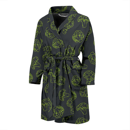 Broccoli Pattern Print Design 01 Men Bathrobe-JORJUNE.COM
