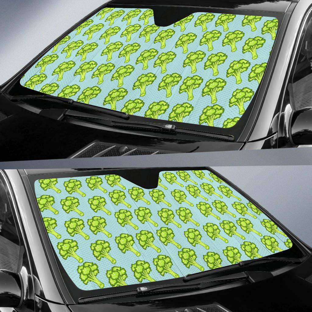 Broccoli Pattern Print Design 02 Car Sun Shade-JORJUNE.COM