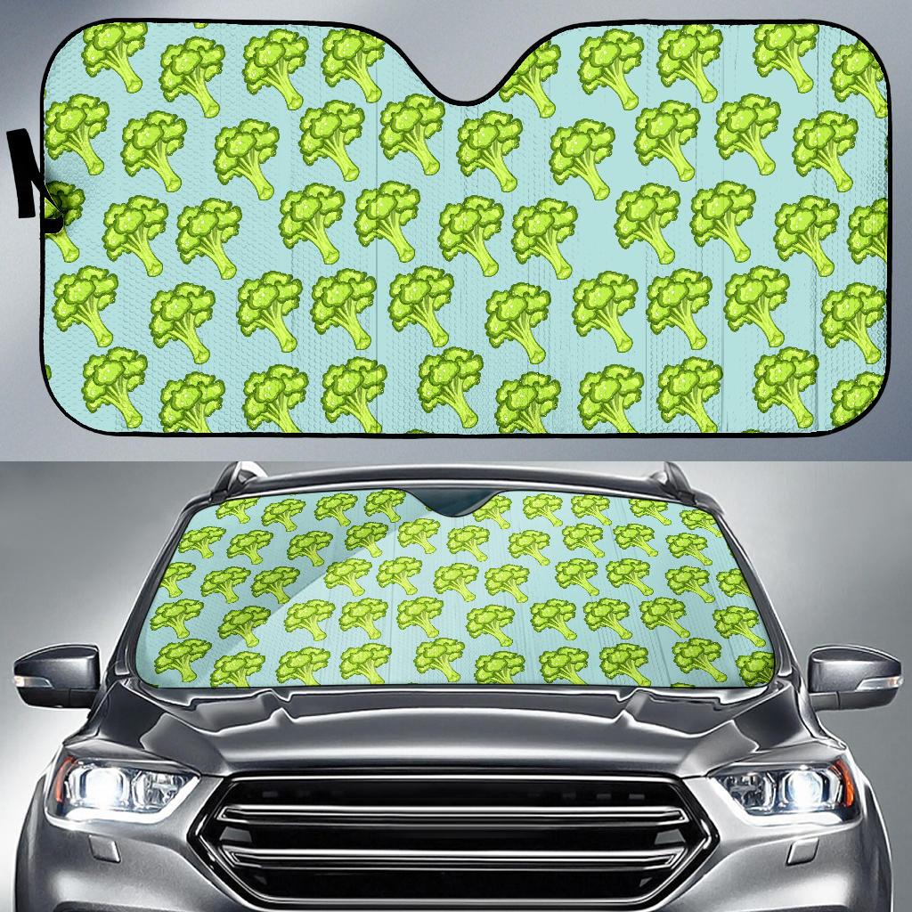 Broccoli Pattern Print Design 02 Car Sun Shade-JORJUNE.COM