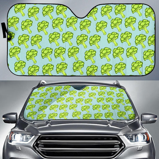 Broccoli Pattern Print Design 02 Car Sun Shade-JORJUNE.COM