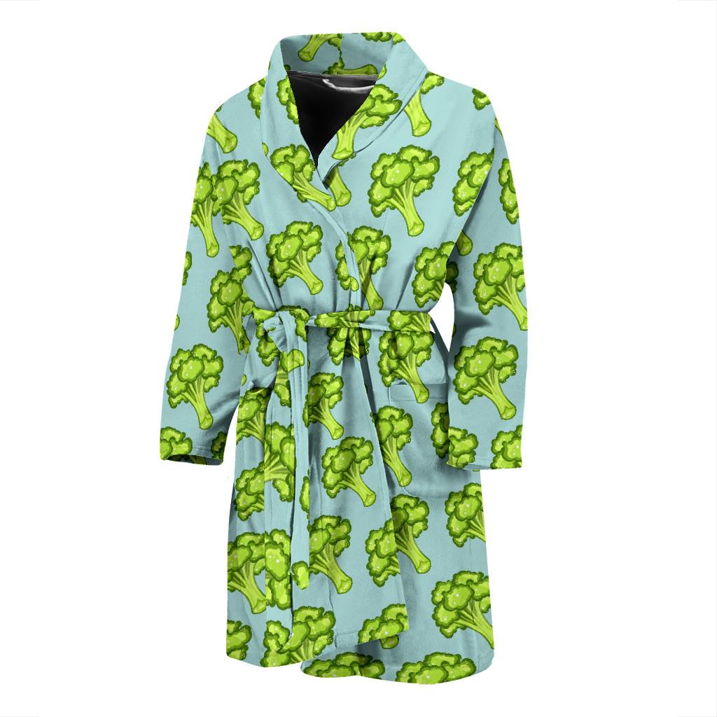 Broccoli Pattern Print Design 02 Men Bathrobe-JORJUNE.COM