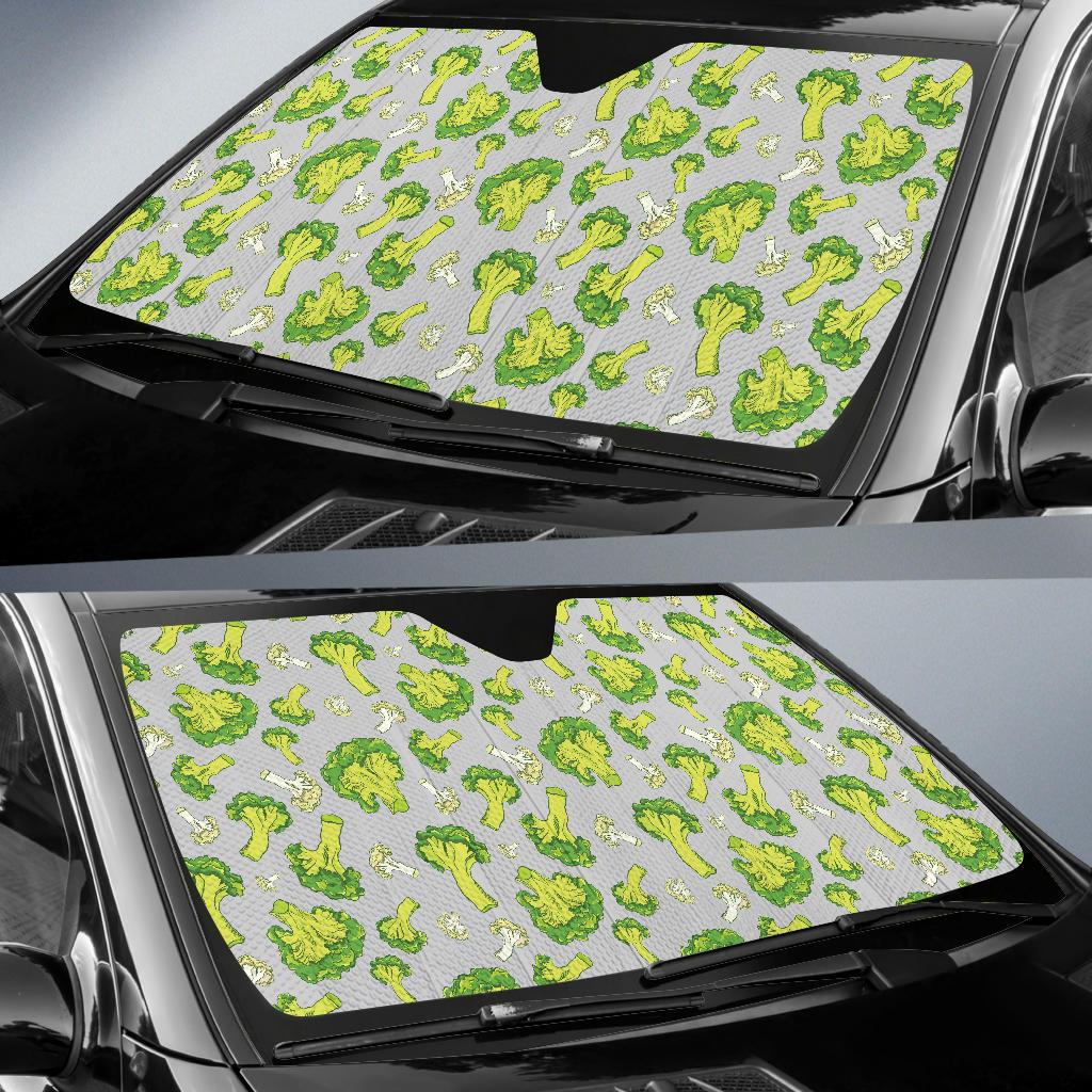 Broccoli Pattern Print Design 03 Car Sun Shade-JORJUNE.COM