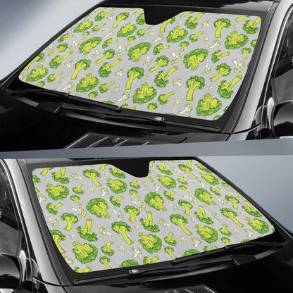 Broccoli Pattern Print Design 03 Car Sun Shade-JORJUNE.COM