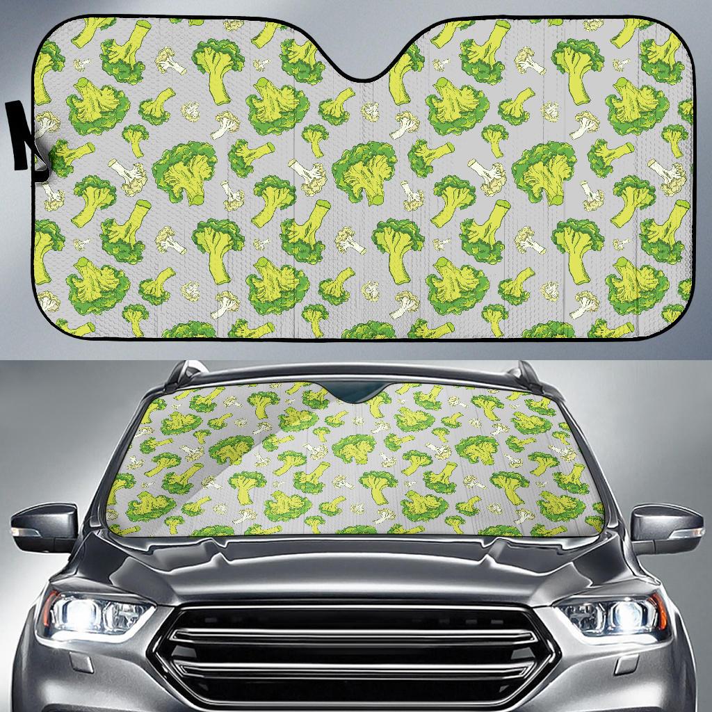 Broccoli Pattern Print Design 03 Car Sun Shade-JORJUNE.COM