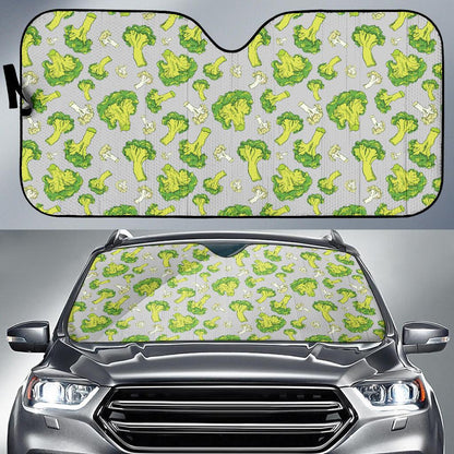Broccoli Pattern Print Design 03 Car Sun Shade-JORJUNE.COM