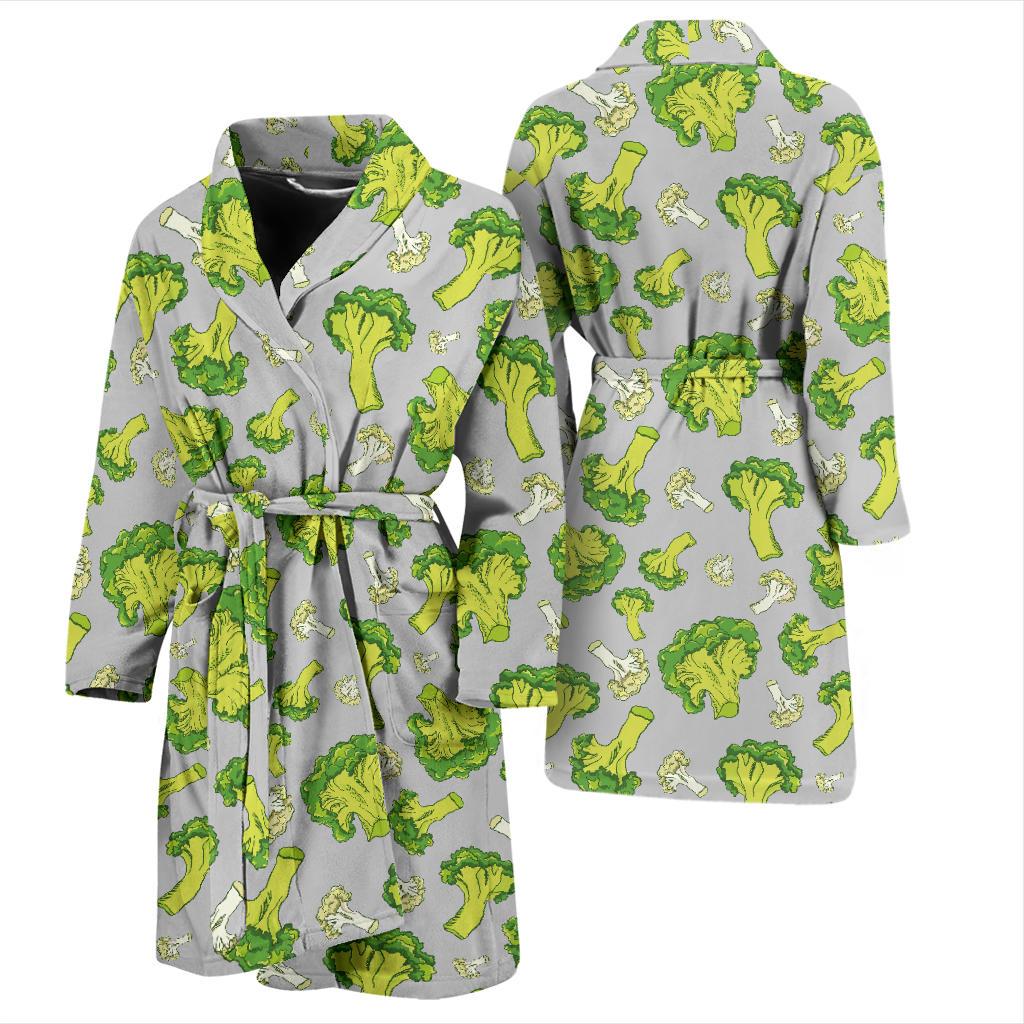 Broccoli Pattern Print Design 03 Men Bathrobe-JORJUNE.COM