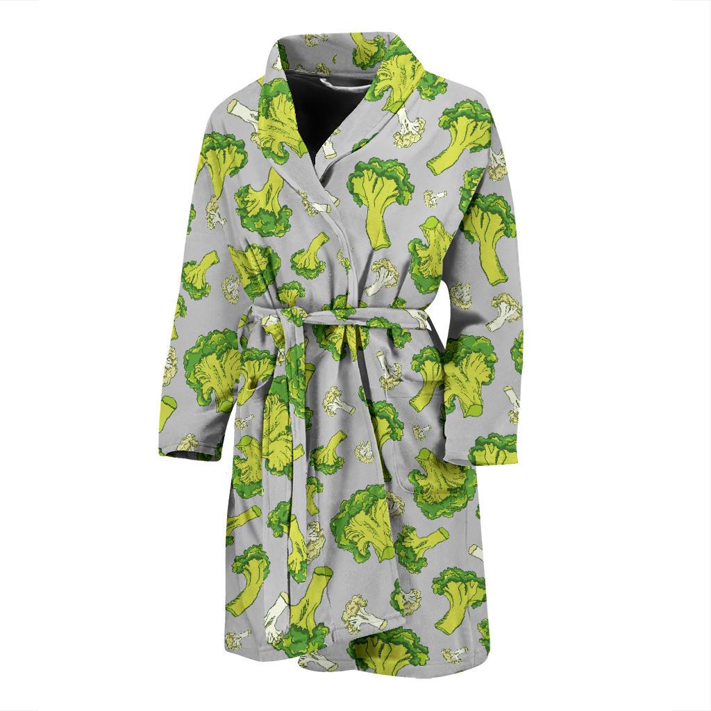 Broccoli Pattern Print Design 03 Men Bathrobe-JORJUNE.COM
