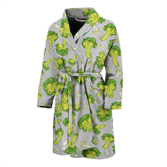 Broccoli Pattern Print Design 03 Men Bathrobe-JORJUNE.COM